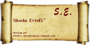 Skoda Ernő névjegykártya